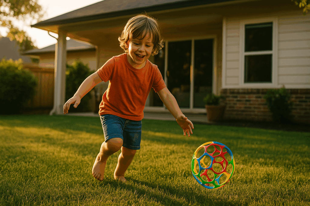 A child playing in a safe environment after being restored to their home. Steps to Take After a Texas CPS Investigation