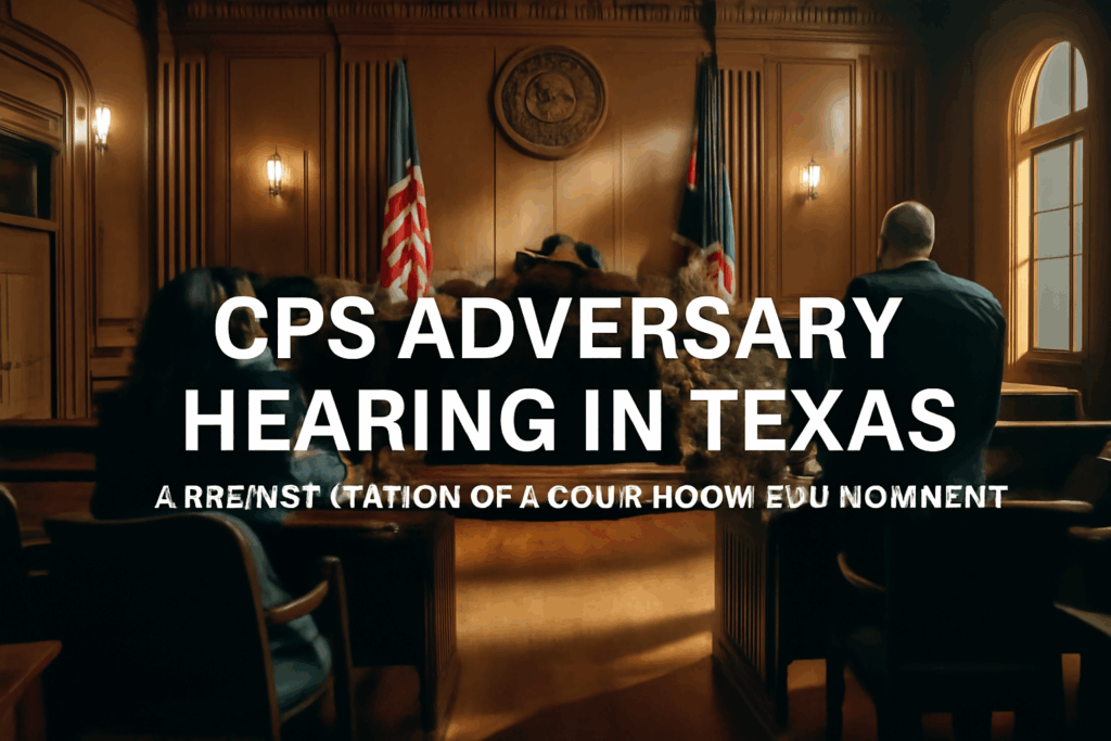 A visual representation of the Initial Permanency Hearing process in Texas CPS cases.