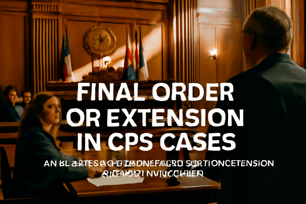 An illustration of the final order or extension process in CPS cases, depicting the legal environment.