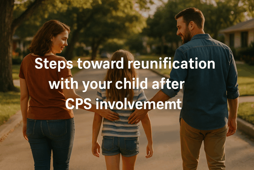 Steps toward reunification with your child after CPS involvement.