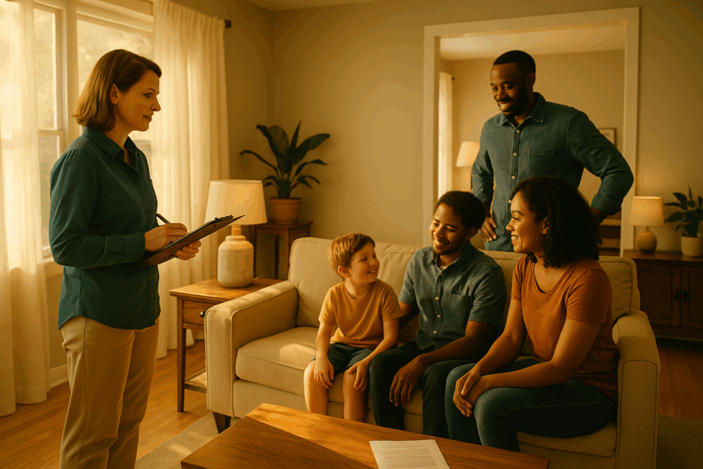 A CPS home visit assessing the safety of a child's environment.
